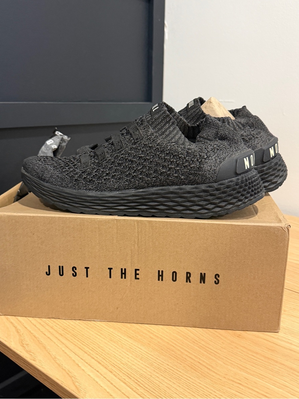 NOBULL Black Knit Slip-On Running Shoes